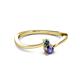 2 - Lucie 4.10 mm Bold Round London Blue Topaz and Iolite 2 Stone Promise Ring 