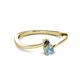 2 - Lucie 4.10 mm Bold Round Black Diamond and Aquamarine 2 Stone Promise Ring 