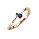 3 - Lucie 4.10 mm Bold Round Black Diamond and Blue Sapphire 2 Stone Promise Ring 