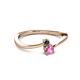 2 - Lucie 4.10 mm Bold Round Black Diamond and Pink Sapphire 2 Stone Promise Ring 