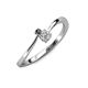 3 - Lucie 4.10 mm Bold Round Black Diamond and Lab Grown White Diamond 2 Stone Promise Ring 