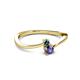 2 - Lucie 4.10 mm Bold Round Blue Diamond and Iolite 2 Stone Promise Ring 