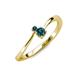 3 - Lucie 4.10 mm Bold Round Blue Diamond 2 Stone Promise Ring 