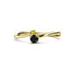 1 - Lucie 4.10 mm Bold Round Yellow and Black Diamond 2 Stone Promise Ring 