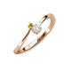 3 - Lucie 4.10 mm Bold Round Yellow Diamond and White Sapphire 2 Stone Promise Ring 