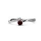 1 - Lucie 4.10 mm Bold Round Red Garnet and Lab Grown Diamond 2 Stone Promise Ring 