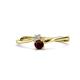 1 - Lucie 4.10 mm Bold Round Red Garnet and Lab Grown Diamond 2 Stone Promise Ring 