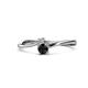 1 - Lucie 4.10 mm Bold Round Black Diamond and Lab Grown Diamond 2 Stone Promise Ring 