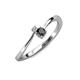 3 - Lucie 4.10 mm Bold Round Black Diamond and Lab Grown Diamond 2 Stone Promise Ring 