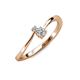 3 - Lucie 4.10 mm Bold Round Lab Grown Diamond 2 Stone Promise Ring 