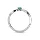 4 - Lucie 4.10 mm Bold Round Smoky Quartz and Emerald 2 Stone Promise Ring 