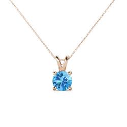 Jassiel Round Blue Topaz Double Bail Solitaire Pendant Necklace Round Blue Topaz Double Bail Womens Solitaire Pendant Necklace ct K Rose GoldIncluded Inches K Rose Gold Chain