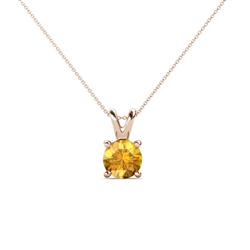 Jassiel Round Citrine Double Bail Solitaire Pendant Necklace Round Citrine Double Bail Womens Solitaire Pendant Necklace ct K Rose GoldIncluded Inches K Rose Gold Chain
