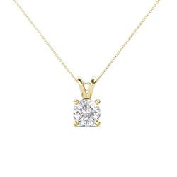 Jassiel Round White Sapphire Double Bail Solitaire Pendant Necklace Round White Sapphire Double Bail Womens Solitaire Pendant Necklace ct K Yellow GoldIncluded Inches K Yellow Gold Chain
