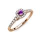3 - Florence Prima Amethyst and Diamond Halo Engagement Ring 