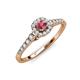 3 - Florence Prima Rhodolite Garnet and Diamond Halo Engagement Ring 