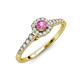 3 - Florence Prima Pink Sapphire and Diamond Halo Engagement Ring 
