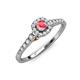 3 - Florence Prima Pink Tourmaline and Diamond Halo Engagement Ring 