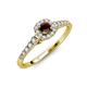 3 - Florence Prima Red Garnet and Diamond Halo Engagement Ring 