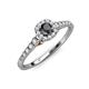3 - Florence Prima Black and White Diamond Halo Engagement Ring 