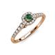 3 - Florence Prima Diamond and Lab Created Alexandrite Halo Engagement Ring 
