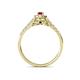 4 - Florence Prima Ruby and Diamond Halo Engagement Ring 