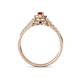 4 - Florence Prima Ruby and Diamond Halo Engagement Ring 