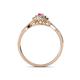 4 - Yesenia Prima Pink Tourmaline and Diamond Halo Engagement Ring 