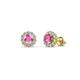 1 - Ayana Round Pink Sapphire and Diamond Halo Stud Earrings 