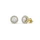 1 - Ayana Round White Sapphire and Diamond Halo Stud Earrings 