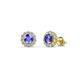 1 - Ayana Round Tanzanite and Diamond Halo Stud Earrings 