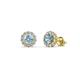 1 - Ayana Round Aquamarine and Diamond Halo Stud Earrings 