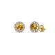 1 - Ayana Round Citrine and Diamond Halo Stud Earrings 