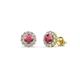 1 - Ayana Round Rhodolite Garnet and Diamond Halo Stud Earrings 