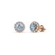 1 - Ayana Round Aquamarine and Diamond Halo Stud Earrings 