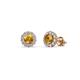 1 - Ayana Round Citrine and Diamond Halo Stud Earrings 