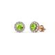 1 - Ayana Round Peridot and Diamond Halo Stud Earrings 