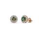 1 - Ayana Round Diamond and Lab Created Alexandrite Halo Stud Earrings 