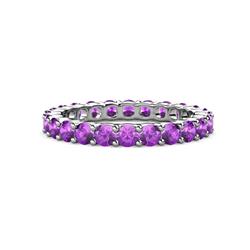 Joyce Amethyst Eternity Band Amethyst Common Prong Womens Eternity Ring Stackable ctw Platinum