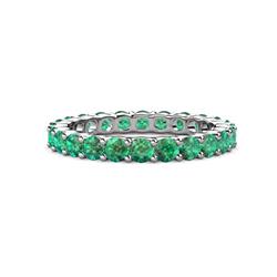 Joyce Emerald Eternity Band Emerald Common Prong Womens Eternity Ring Stackable ctw Platinum