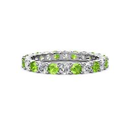 Joyce Peridot and Diamond Eternity Band Peridot and Diamond Common Prong Womens Eternity Ring Stackable ctw K White Gold