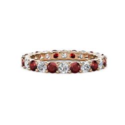 Joyce Red Garnet and Diamond Eternity Band Red Garnet and Diamond Common Prong Womens Eternity Ring Stackable ctw K Rose Gold