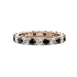 Joyce Black and White Diamond Eternity Band Black and White Diamond Common Prong Womens Eternity Ring Stackable ctw K Rose Gold