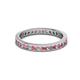 2 - Celina 2.00 mm Round Pink Tourmaline and Lab Grown Diamond Eternity Band 