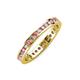 3 - Celina 2.00 mm Round Pink Tourmaline and Lab Grown Diamond Eternity Band 