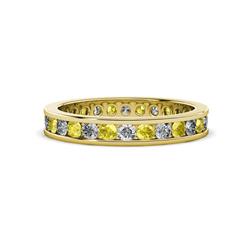 Celina Round Yellow Sapphire and Lab Grown Diamond Eternity Band Round Yellow Sapphire and Lab Grown Diamond ctw Channel Set Womens Eternity Ring Stackable K Yellow Gold