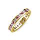 3 - Celina 2.40 mm Round Rhodolite Garnet and Lab Grown Diamond Eternity Band 