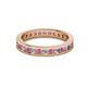 2 - Celina 2.40 mm Round Rhodolite Garnet and Lab Grown Diamond Eternity Band 