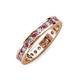 3 - Celina 2.40 mm Round Rhodolite Garnet and Lab Grown Diamond Eternity Band 