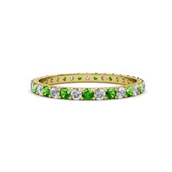 Audrey Green Garnet and Lab Grown Diamond U Prong Eternity Band Green Garnet and Lab Grown Diamond ctw U Prong Womens Eternity Ring Stackable K Yellow Gold